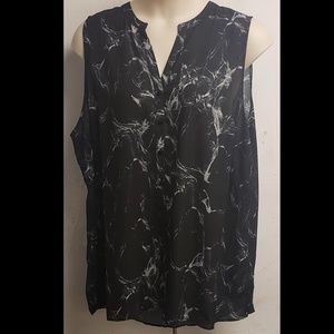 Ruff Hewn Grey Collection Button Up Black Blouse
